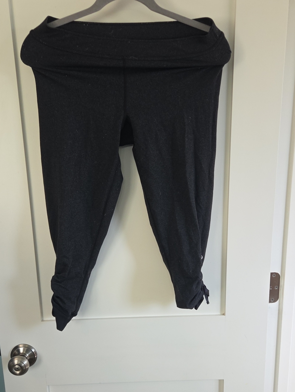 lululemon athletica Black Capri Leggings with Tie Hem